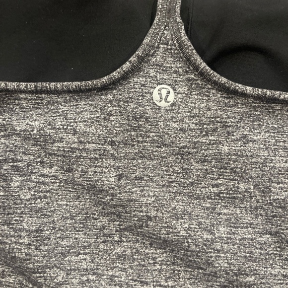 LULULEMON Tank Womens Size 6 Dark Gray Power Y Padded Athleisure Racerback - Picture 7 of 7